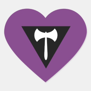 Pegatina En Forma De Corazón Bandera del Orgullo de Lesbianas Labrys