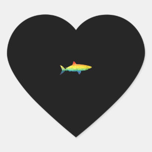 Pegatina En Forma De Corazón Bandera del orgullo gay del tiburón arcoiris LGBTQ