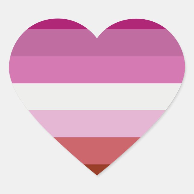 Pegatina En Forma De Corazón Bandera del Orgullo Lesbiano (Anverso)