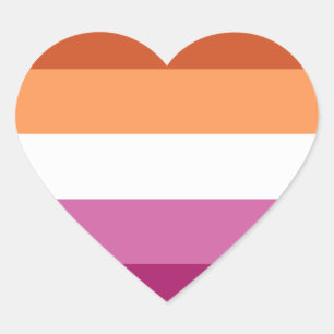 Pegatina En Forma De Corazón Bandera del Orgullo Lesbiano Colores Pegatina de c