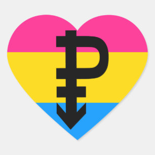 Pegatina En Forma De Corazón Bandera del Orgullo Pansexual
