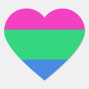 Pegatina En Forma De Corazón Bandera del Orgullo Polisexual