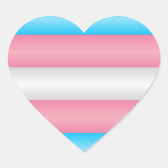 Pegatina En Forma De Corazón Bandera del Orgullo Transgénero (Anverso)