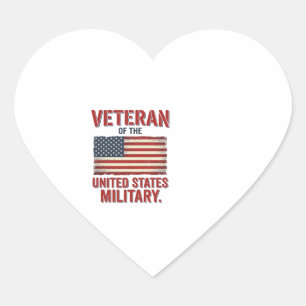 Pegatina En Forma De Corazón Bandera estadounidense vintage militar diseño vect