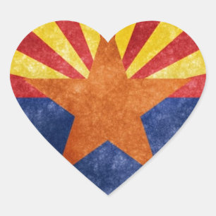 Pegatina En Forma De Corazón Bandera Estatal de Arizona