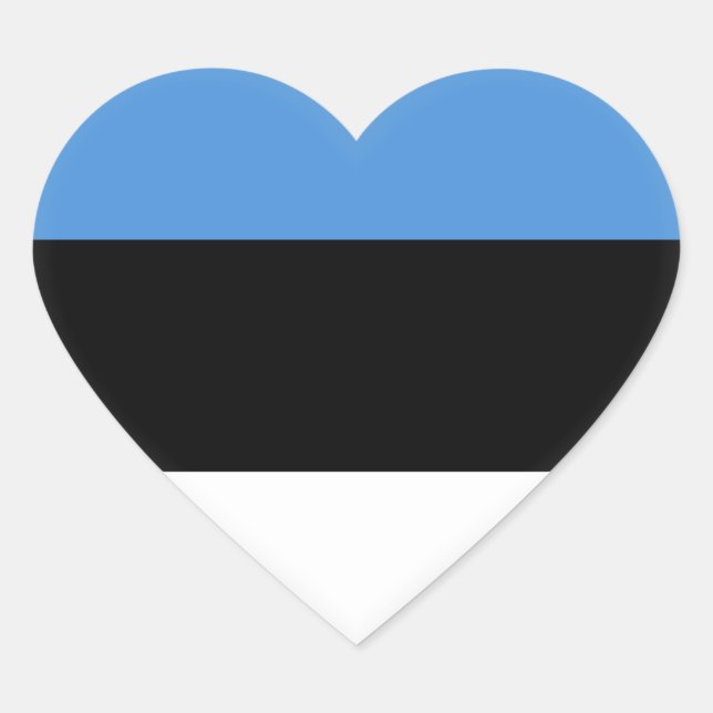 Pegatina En Forma De Corazón Bandera estonia (Anverso)