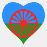 Pegatina Redonda Bandera gitana oficial romaní
