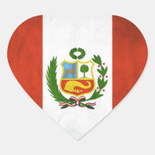 Pegatina En Forma De Corazón Bandera nacional de Perú