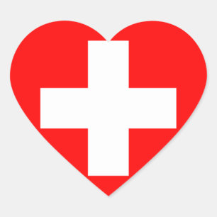 Pegatina En Forma De Corazón Bandera nacional de Suiza