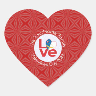 Pegatina En Forma De Corazón Bandera Roja de Azores LOVE Personalizada 
