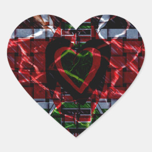 Pegatina En Forma De Corazón Bandera rota: Manténganlo simple - Resiliencia ken
