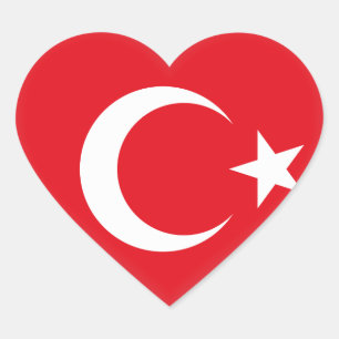 Pegatina En Forma De Corazón Bandera turca (turca)
