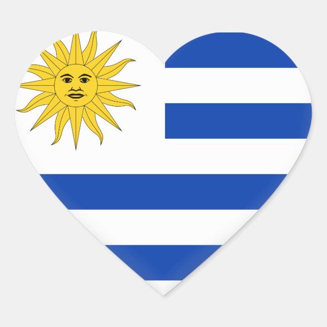 Pegatina En Forma De Corazón Bandera uruguaya (Anverso)