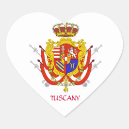Pegatina En Forma De Corazón Banner blanco rojo Gran Ducado de la Toscana