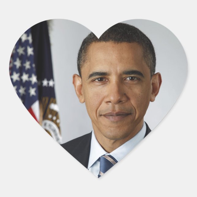 Pegatina En Forma De Corazón Barack Obama (Anverso)