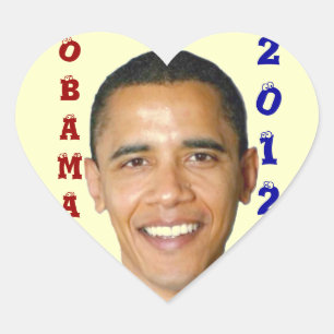 PEGATINA EN FORMA DE CORAZÓN BARACK OBAMA_ 2012