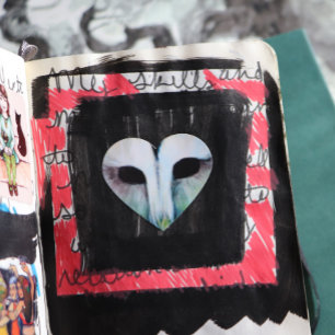 Pegatina En Forma De Corazón Barn Owl Art