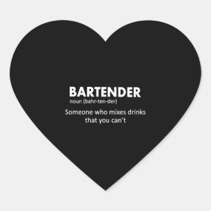 Pegatina En Forma De Corazón Bartender Funny Bartender Definición Beer Vodka Wh