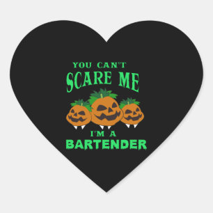 Pegatina En Forma De Corazón Bartender Halloween