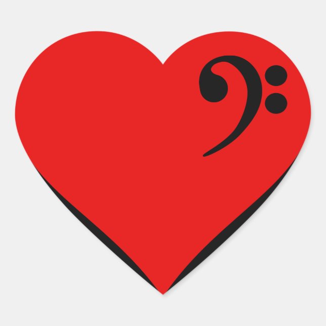 Pegatina En Forma De Corazón Bass Heart (Anverso)