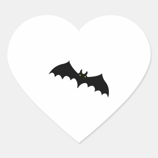 Pegatina En Forma De Corazón Bat halloween (Anverso)