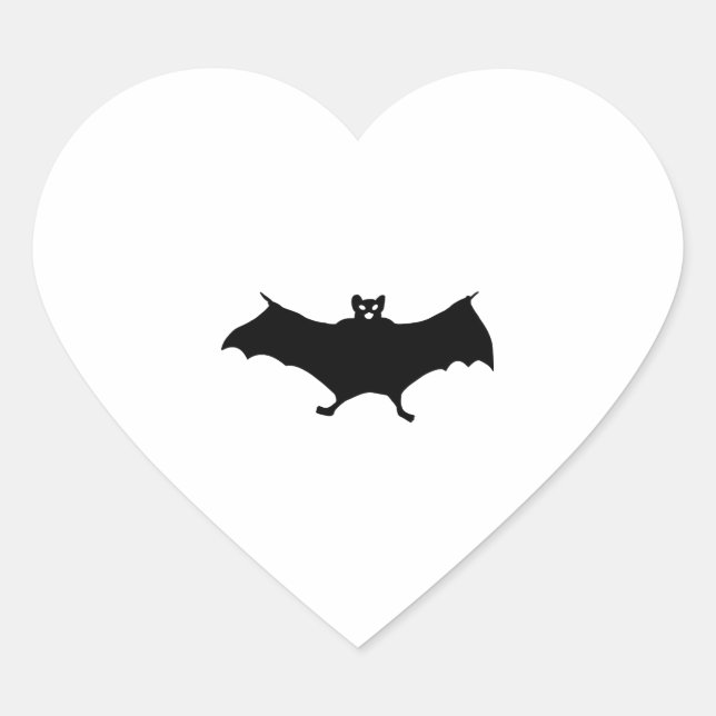 Pegatina En Forma De Corazón Bat Halloween (Anverso)