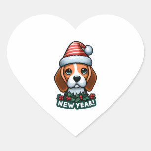 Pegatina En Forma De Corazón Beagle Cheer Festive New Year Wiers Classic T-Shi