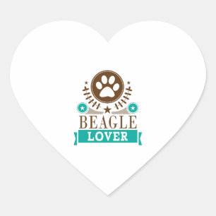 Pegatina En Forma De Corazón Beagle Dog Lover
