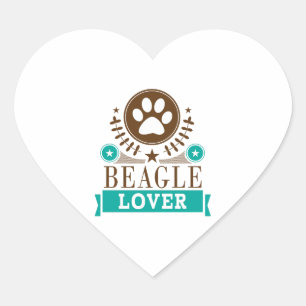 Pegatina En Forma De Corazón Beagle Dog Lover