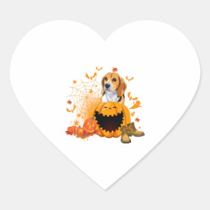 Pegatina En Forma De Corazón Beagle Halloween T ShirtBeagle Dog Halloween