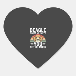 Pegatina En Forma De Corazón Beagle Me Hace Feliz Amante de los Perros