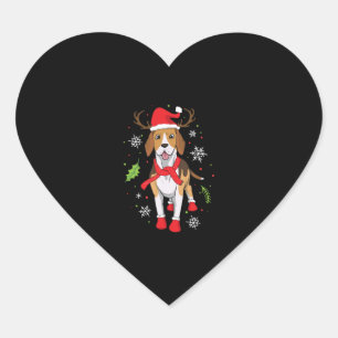 Pegatina En Forma De Corazón Beagle Navidades regalo de Navidades divertidos