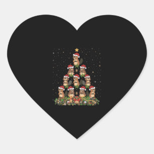Pegatina En Forma De Corazón Beavers Christmas Tree Gift Navidades divertidos