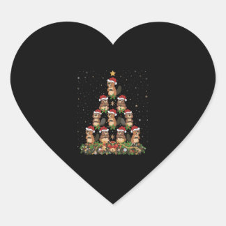 Pegatina En Forma De Corazón Beavers Christmas Tree Gift Navidades divertidos