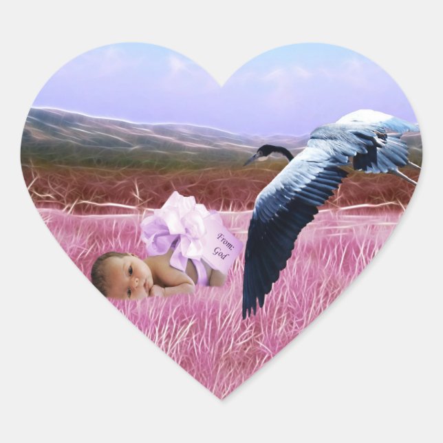 Pegatina En Forma De Corazón Bebé (Anverso)