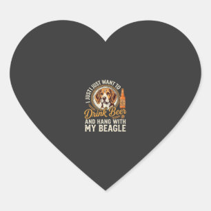 Pegatina En Forma De Corazón Bebe cerveza Beagle perro cerveza artesanal botell
