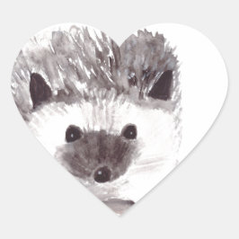 Pegatina En Forma De Corazón bebé hedgehog