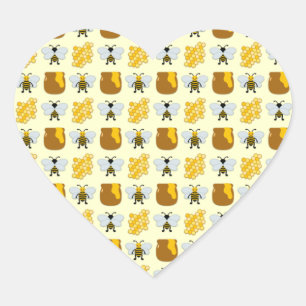 Pegatina En Forma De Corazón Bee Art Para Niños
