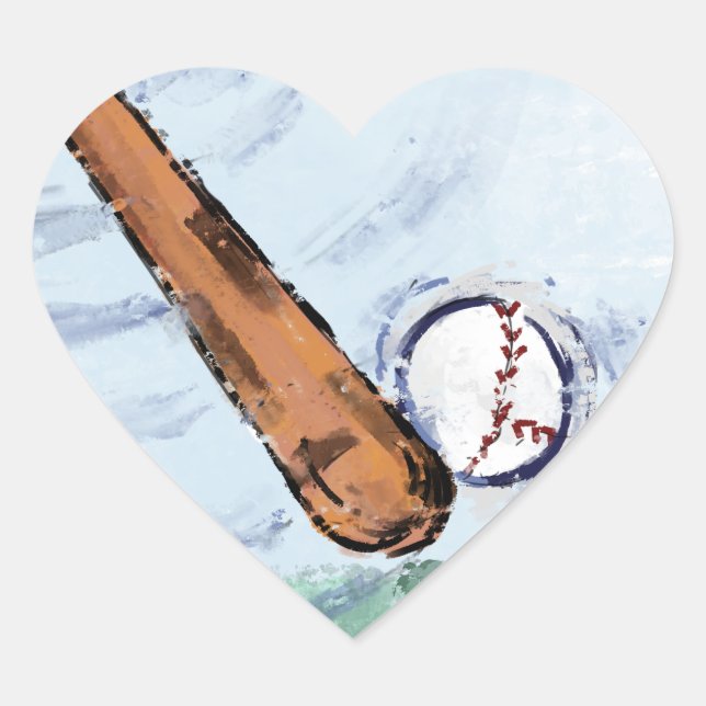 PEGATINA EN FORMA DE CORAZÓN BÉISBOL (Anverso)
