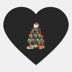 Pegatina En Forma De Corazón Béisbol de navidad Santa Hat Sport Lover Regalo