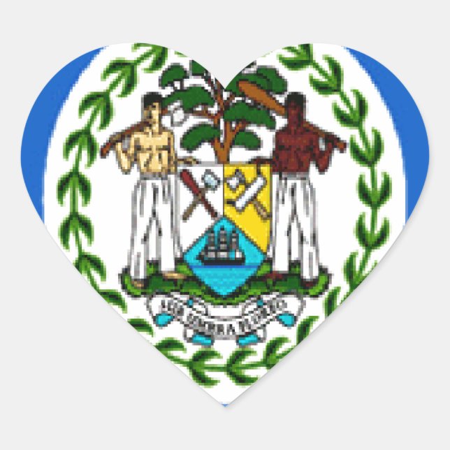 Pegatina En Forma De Corazón Belice (Anverso)