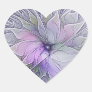 Pegatina En Forma De Corazón Belleza impresionante Arte abstracto moderno fract