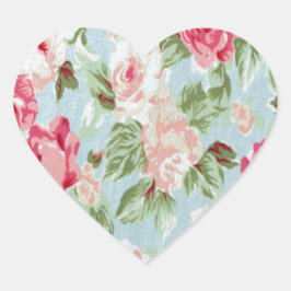 Pegatina En Forma De Corazón bello, floral, rosa, vintage, victoriano, triste
