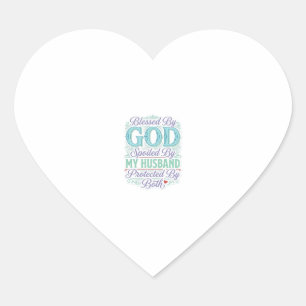 Pegatina En Forma De Corazón Bendecido Por Dios Mimado Por Mi Esposo Diseño De 