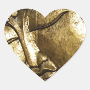 Pegatina En Forma De Corazón Bendición de Buda Dorado Amor Inspirador