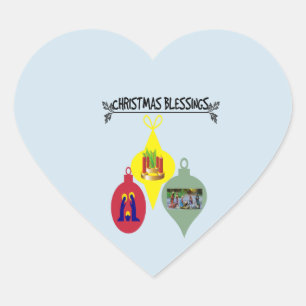 Pegatina En Forma De Corazón Bendición de Navidad