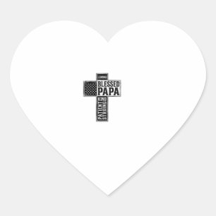 Pegatina En Forma De Corazón Bendito Papa Cruz Tipografía Vintage Cristiana De