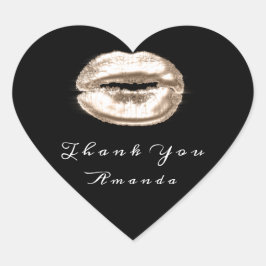 Pegatina En Forma De Corazón Besos en los labios Marfil - Negro - Noche de maqu