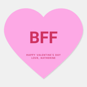Pegatina En Forma De Corazón BFF personalizado El día de San Valentín lindo y r