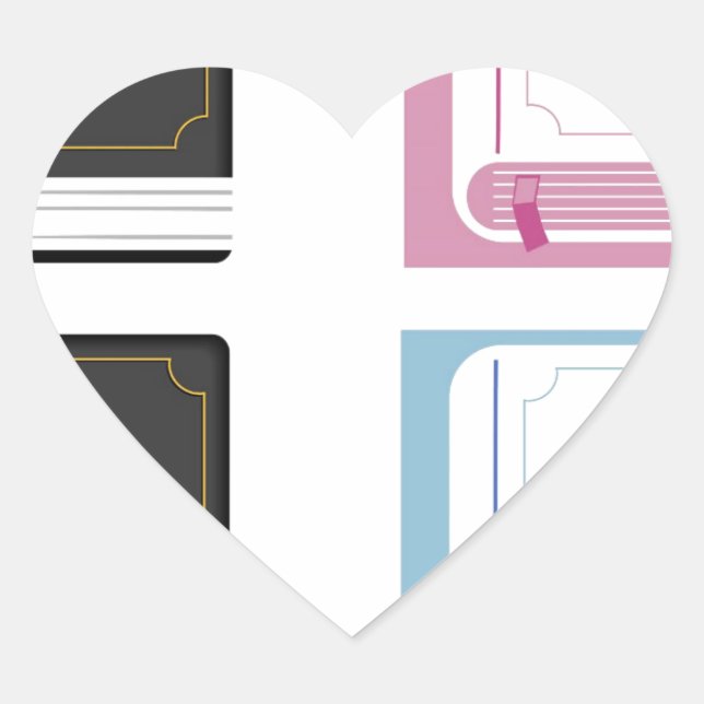 Pegatina En Forma De Corazón biblias (Anverso)